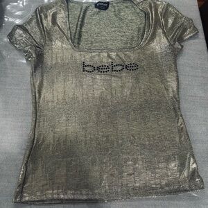 Bebe Shimmering Metallic Women's Tee